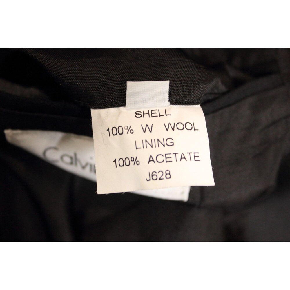 Calvin Klein Tuxedo 2 Pc Suit Mens Black 2 Btn Wool 46L Flat Front 42" Waist - Picture 9 of 11